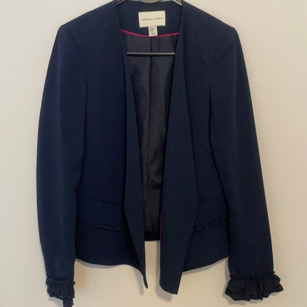 A6 - 340 Adrienne Vittadini navy Dark Blue Women’s Blazer XS